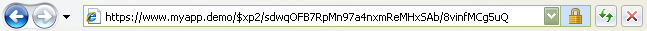 Encrypted URL as seen in browsers address bar